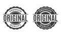 Original and Premium quality rubber stamp or seal set. Round vintage labels, emblems or badges. Vector illustration. Royalty Free Stock Photo